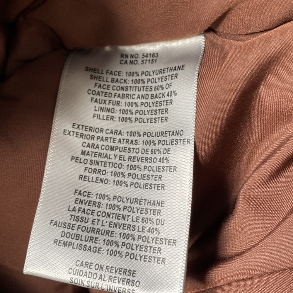 Levi's Women’s Brown Faux Leather Puffer Jacket Size M - Picture 12 of 12
